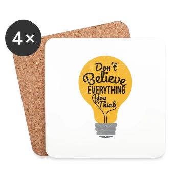 Psychologie Don't Believe Everything You Think - Untersetzer (4er-Set) - Weiß - Vorne