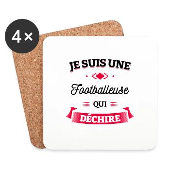 FOOTBALLEUSE QUI DÉCHIRE - Dessous de verre (lot de 4) - blanc - Devant
