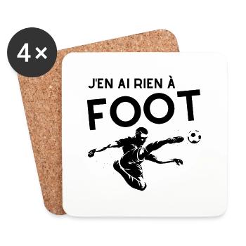 J'en ai rien à foot - Dessous de verre (lot de 4) - blanc - Devant