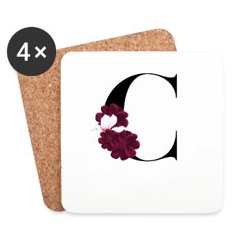 flowery letter C - Coasters (set of 4) - white - Front