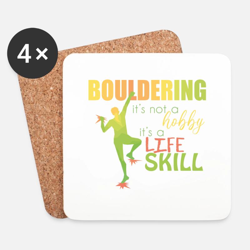 Bouldern - Untersetzer (4er-Set) - Weiß