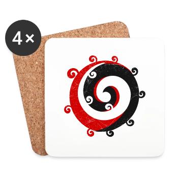Maori Koru Maori Flagge Tribal Tattoo Geschenkidee - Untersetzer (4er-Set) - Weiß - Vorne