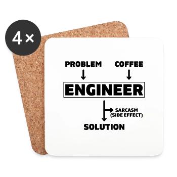 Problem Coffee Engineer Engineer Mechanical Engineering - Coasters (set of 4) - white - Front