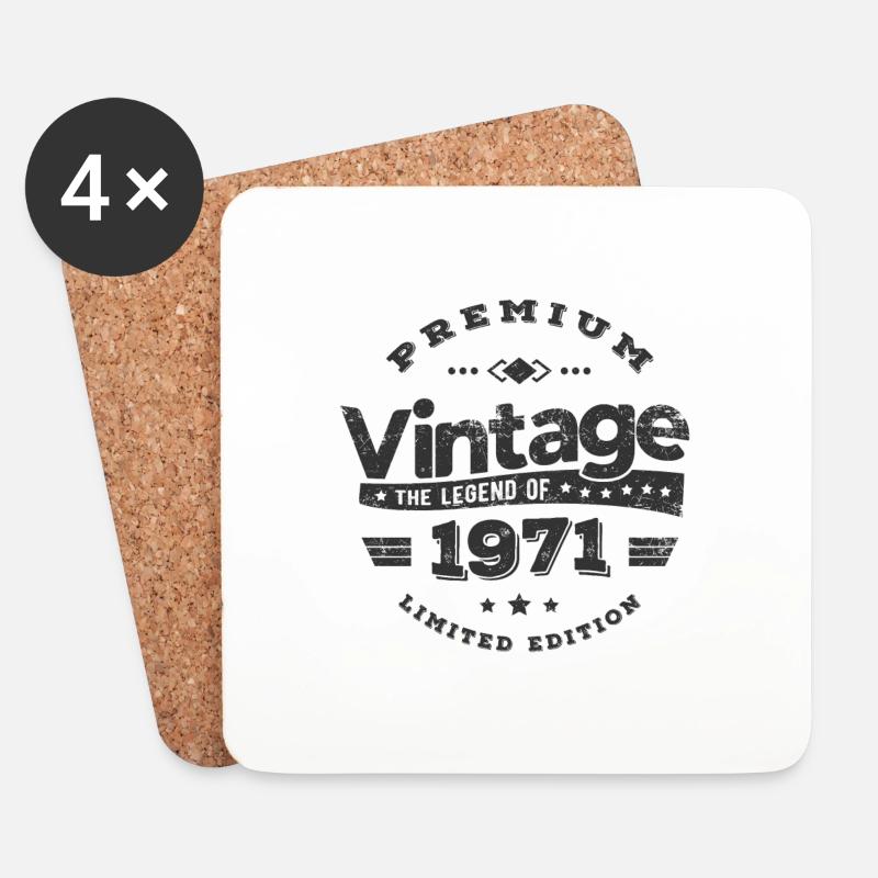 VINTAGE 1971 - Untersetzer (4er-Set) - Weiß