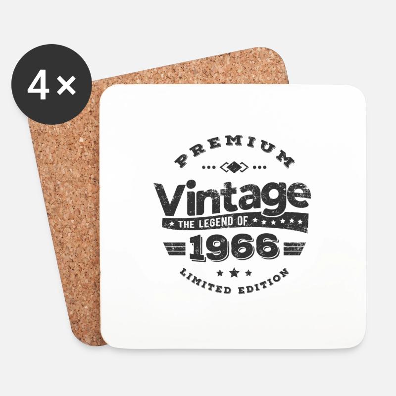 VINTAGE 1966 - Untersetzer (4er-Set) - Weiß