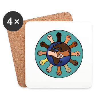 No place for racism - Coasters (set of 4) - white - Front