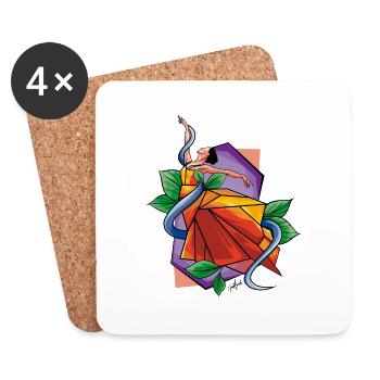 Geometric Dance - Coasters (set of 4) - white - Front