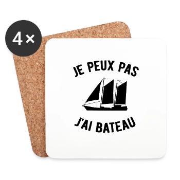 JE PEUX PAS J'AI BATEAU - Dessous de verre (lot de 4) - blanc - Devant