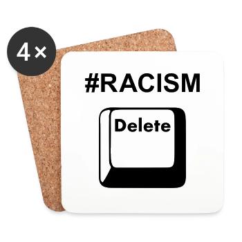 Anti Racism Delete Button - Coasters (set of 4) - white - Front