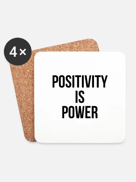 Positivity is power - Untersetzer (4er-Set) - Weiß