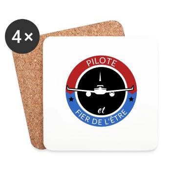 Cadeau pour Pilote d´avion et fier de l´être - Dessous de verre (lot de 4) - blanc - Devant