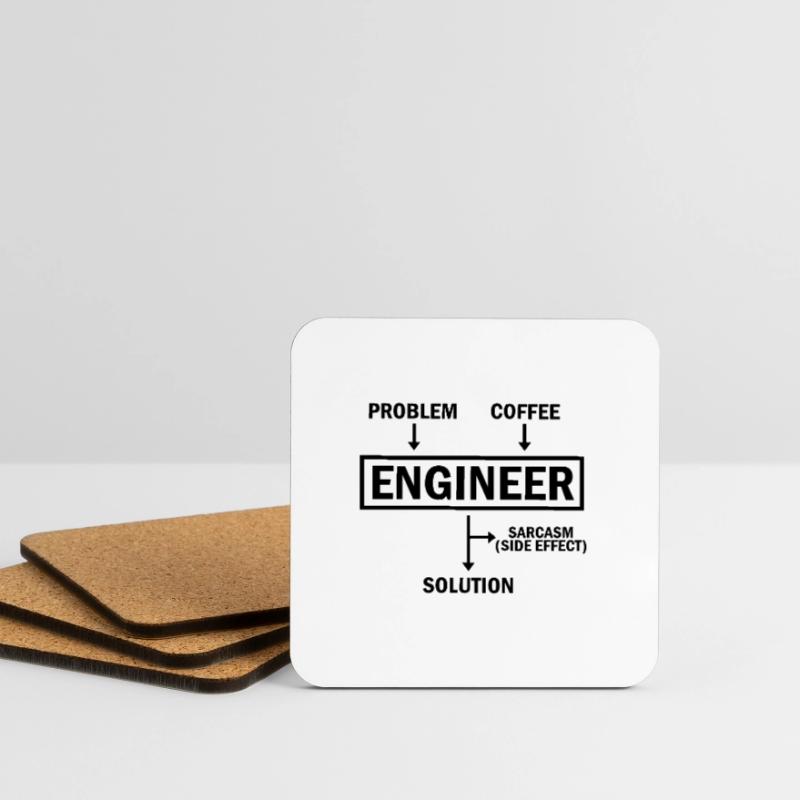 Problem Engineer Coffee Solution Sarcasm Coasters (set of 4)