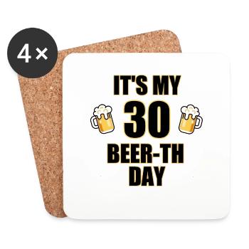 30. Geburtstag Geschenk - Untersetzer (4er-Set) - Weiß - Vorne