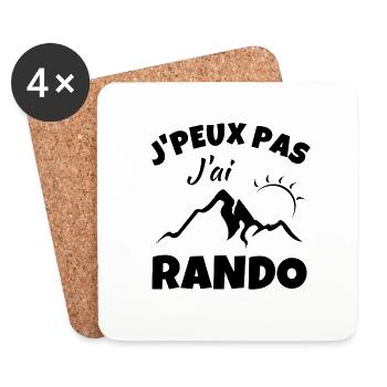 je peux pas j'ai rando sport cadeau - Dessous de verre (lot de 4) - blanc - Devant