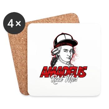 Amadeus Rock Me | Wolfgang Amadeus Mozart Classical - Coasters (set of 4) - white - Front