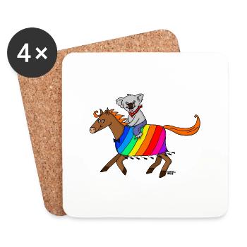 Ida and Henry from "Ida in the Forest Hospital" - Coasters (set of 4) - white - Front