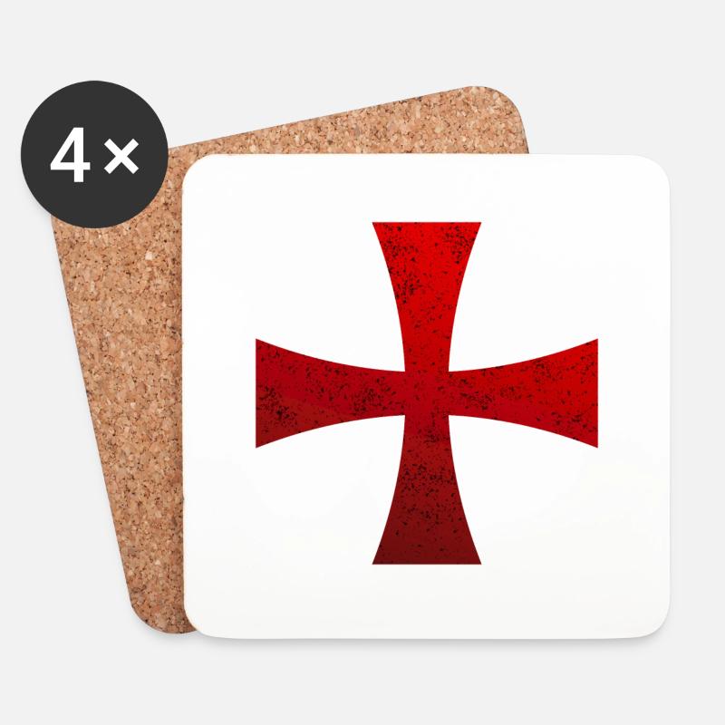 Tempelritter Kreuzritter Templerorden - Untersetzer (4er-Set) - Weiß