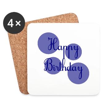 GEBURTSTAG. ALLES GUTE ZUM GEBURTSTAG. ALLES GUTE ZUM GEBURTSTAG. - Untersetzer (4er-Set) - Weiß - Vorne