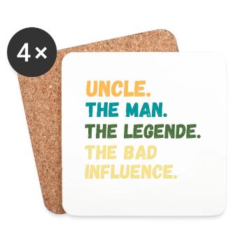 UNCLE THE MAN MYTH BAD INFLUENCE - Coasters (set of 4) - white - Front