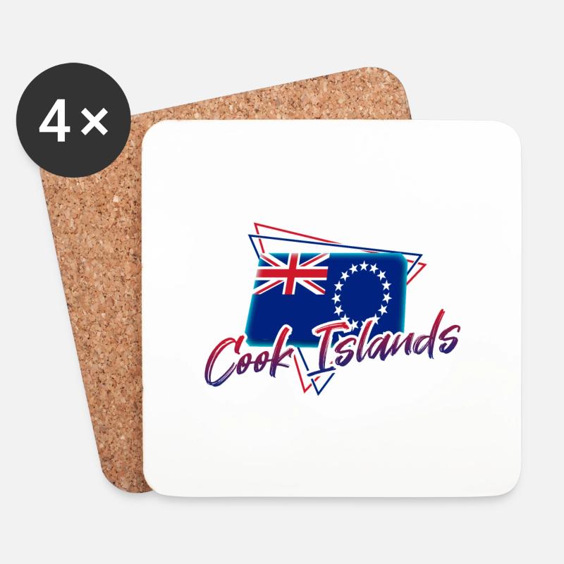Cook Islands - Coasters (set of 4) - white