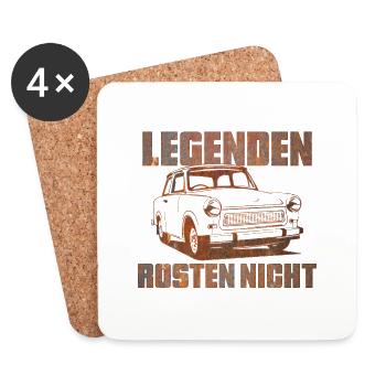 Trabi Trabbi  Pappe DDR Auto - Untersetzer (4er-Set) - Weiß - Vorne