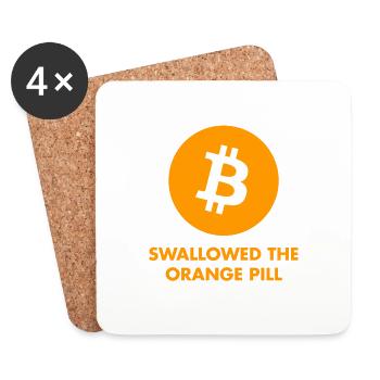 Swallowd the orange pill orange - Coasters (set of 4) - white - Front