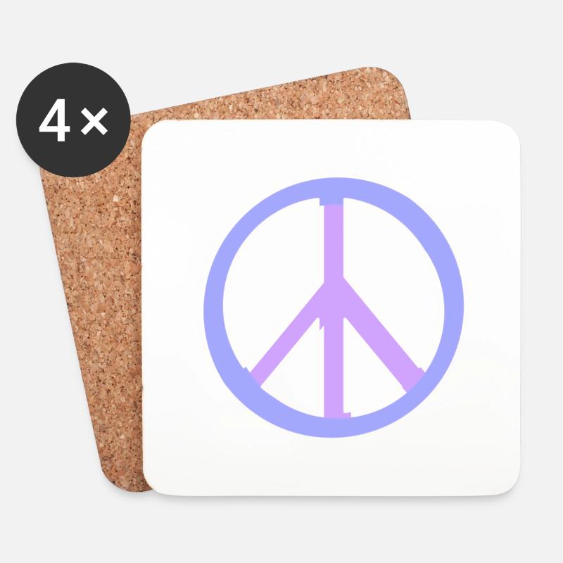 Peace Frieden Design - Untersetzer (4er-Set) - Weiß