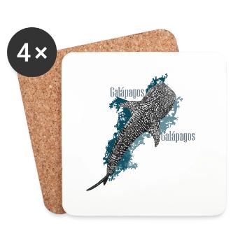 Galapagos Requin Baleine - Dessous de verre (lot de 4) - blanc - Devant