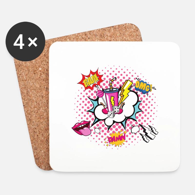 Crazy Pop Up - Untersetzer (4er-Set) - Weiß