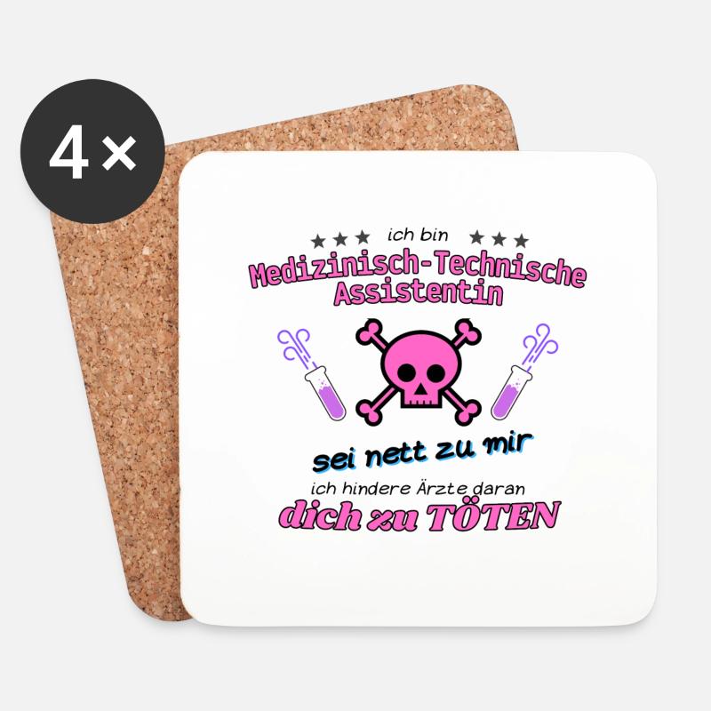 MTA sei nett zu mir - Untersetzer (4er-Set) - Weiß