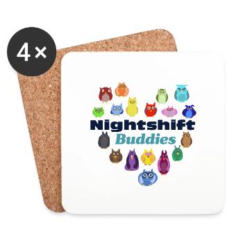 Nightshift Buddies Owls - Untersetzer (4er-Set) - Weiß - Vorne