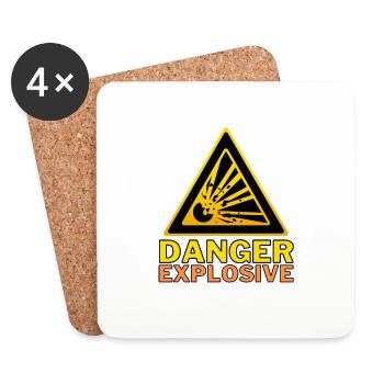 danger explosive - Coasters (set of 4) - white - Front