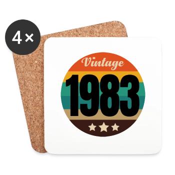 Jahrgang 1983 - Untersetzer (4er-Set) - Weiß - Vorne