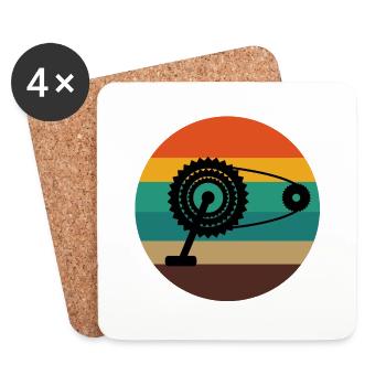 Bike Bicycle - Coasters (set of 4) - white - Front