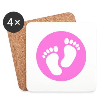Baby Foot Feet Pink Pink - Coasters (set of 4) - white - Front