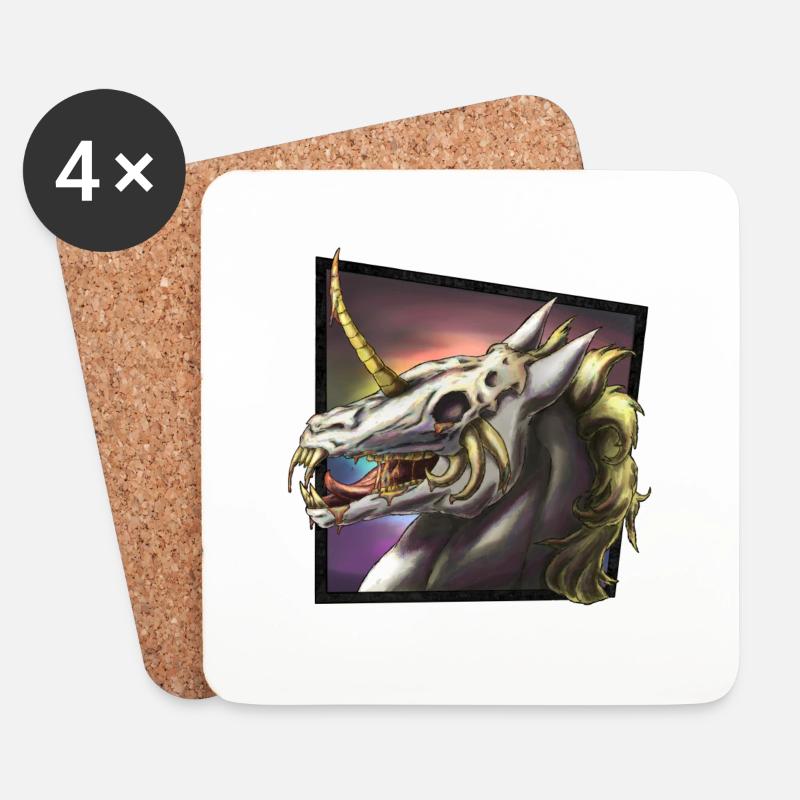 Evil Unicorn - Untersetzer (4er-Set) - Weiß