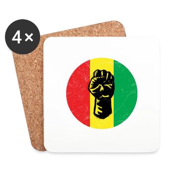Africa African Black Power Funny Gift Idea - Coasters (set of 4) - white - Front