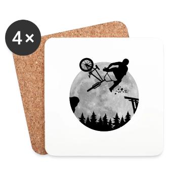 Bicycle BMX MTB Mountain Bike Gift Idea - Coasters (set of 4) - white - Front