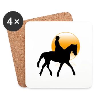 Cheval - Dessous de verre (lot de 4) - blanc - Devant
