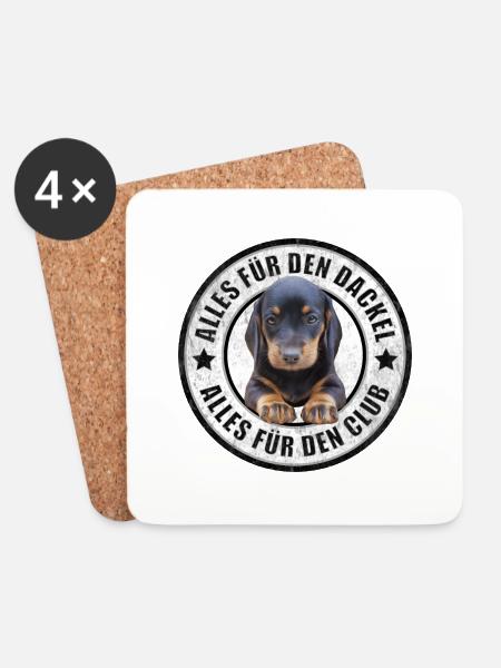 Dackel - Dachshund - Alles für den Dackel - Untersetzer (4er-Set) - Weiß