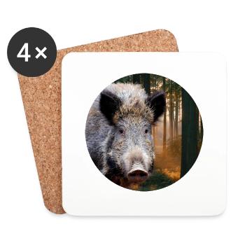 Hunting Hunter Wild Boar DEer Hunting - Coasters (set of 4) - white - Front
