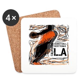 Basket-ball - Dessous de verre (lot de 4) - blanc - Devant