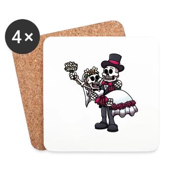Married Skeletons - Coasters (set of 4) - white - Front
