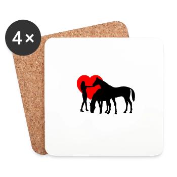 Pferd - Untersetzer (4er-Set) - Weiß - Vorne