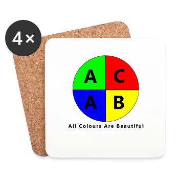 ACAB All Colors Are Beautiful - Untersetzer (4er-Set) - Weiß - Vorne
