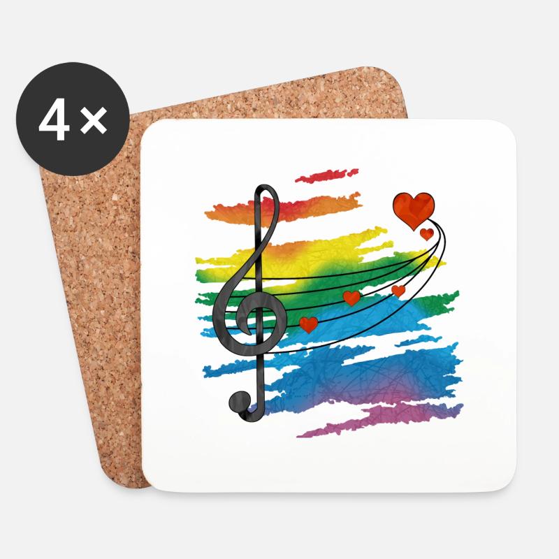 Musik - Untersetzer (4er-Set) - Weiß