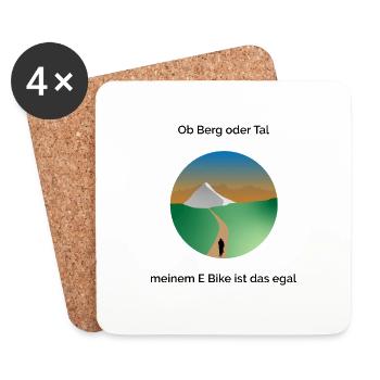 Ob Berg oder Tal meinem E-Bike ist das egal - Untersetzer (4er-Set) - Weiß - Vorne