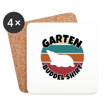 Garten Buddeln Maulwurf Gartenarbeit - Untersetzer (4er-Set) - Weiß - Vorne