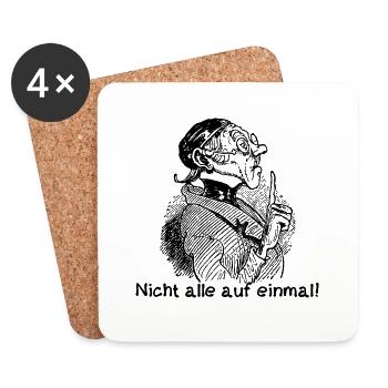 Nicht alle auf einmal Wilhelm Busch Lehrer Lämpel - Untersetzer (4er-Set) - Weiß - Vorne