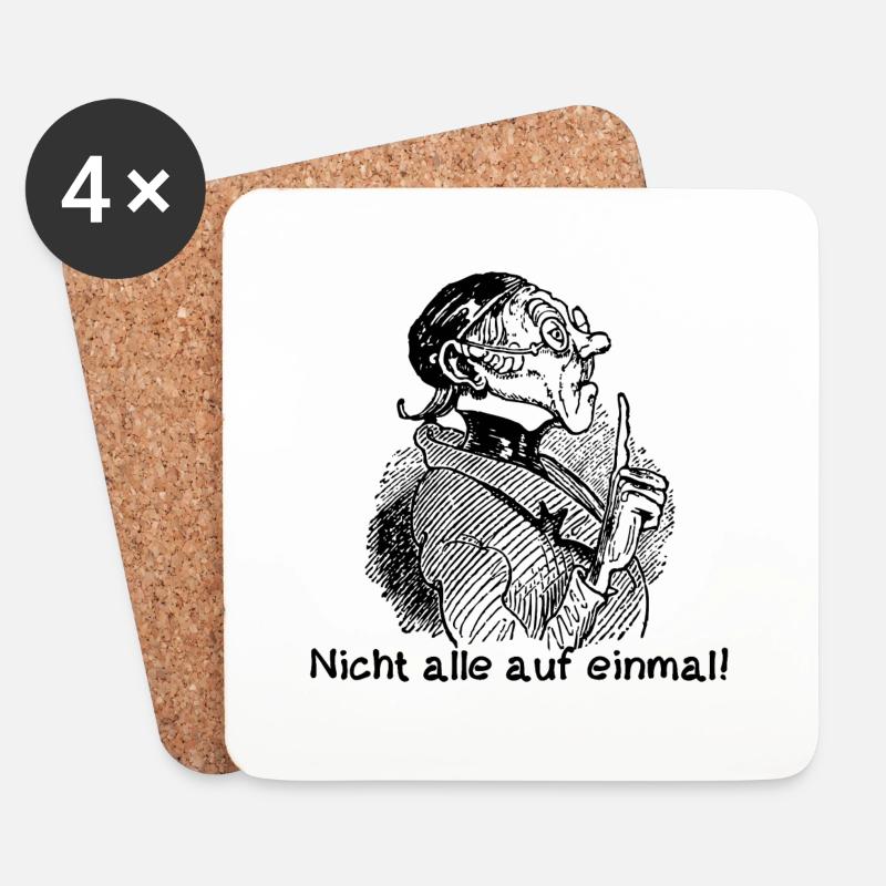 Nicht alle auf einmal Wilhelm Busch Lehrer Lämpel - Untersetzer (4er-Set) - Weiß